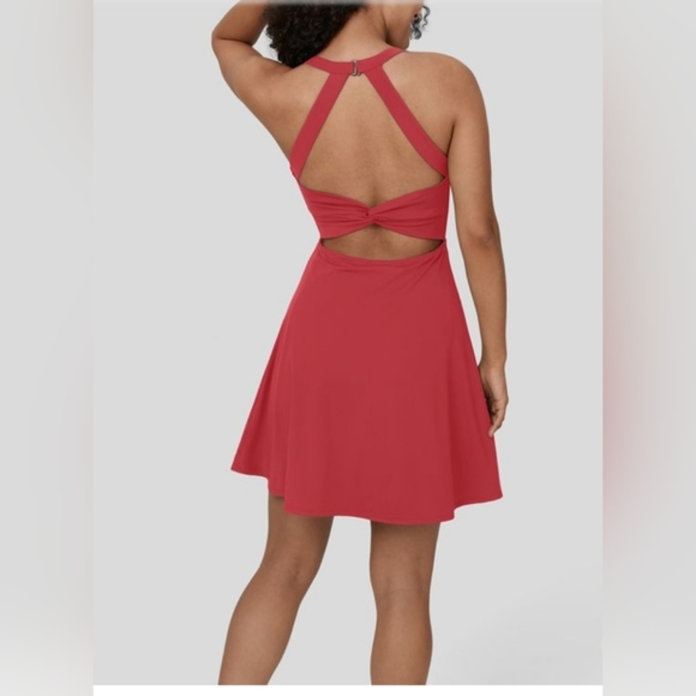 HALARA Red Backless Dress